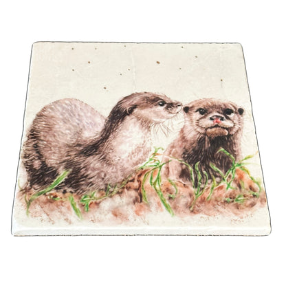 Marble Otter Tales Trivet