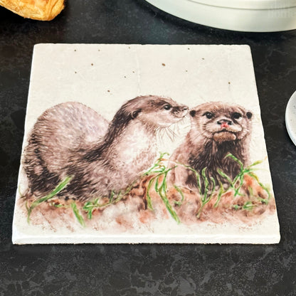 Marble Otter Tales Trivet