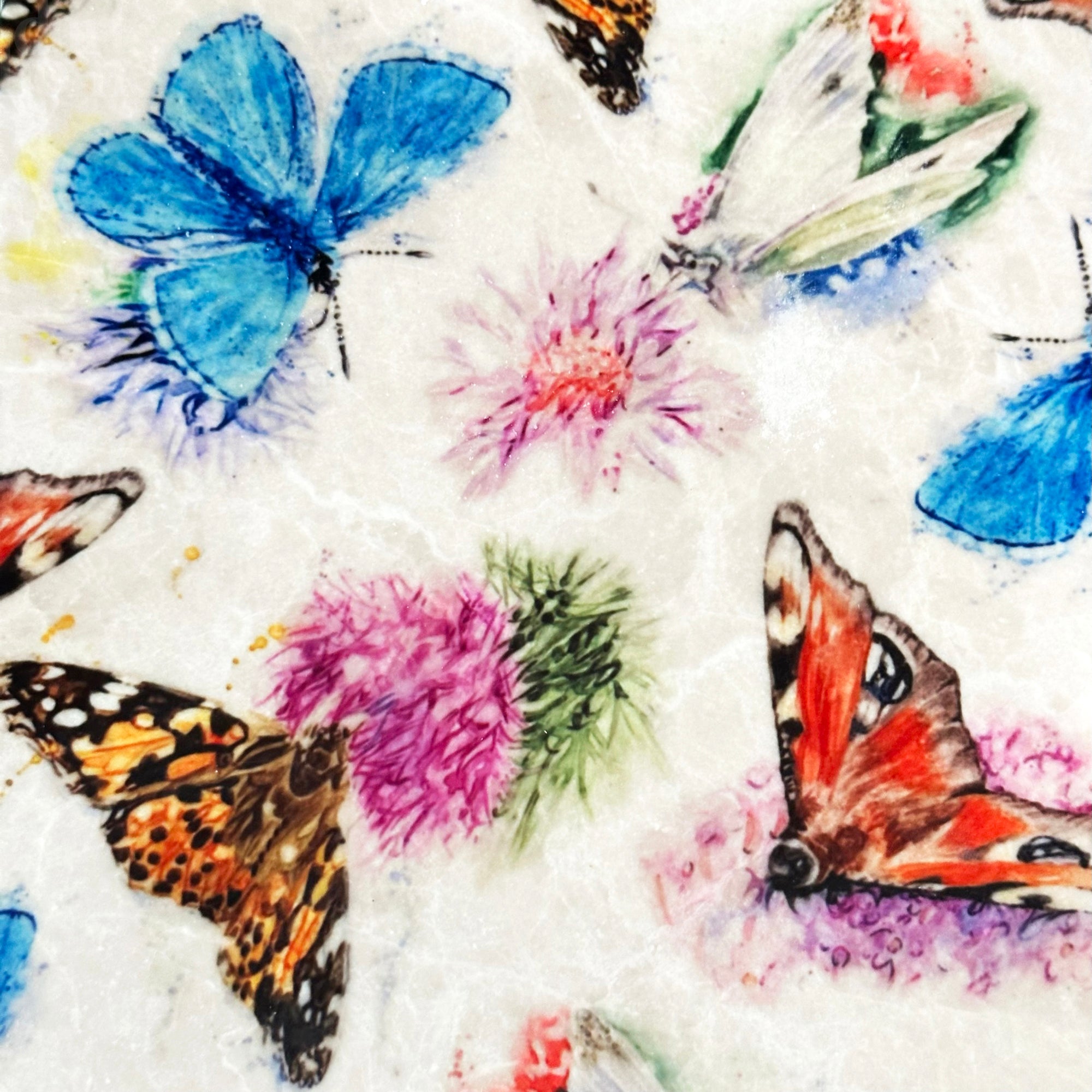 Marble Country Butterflies Trivet