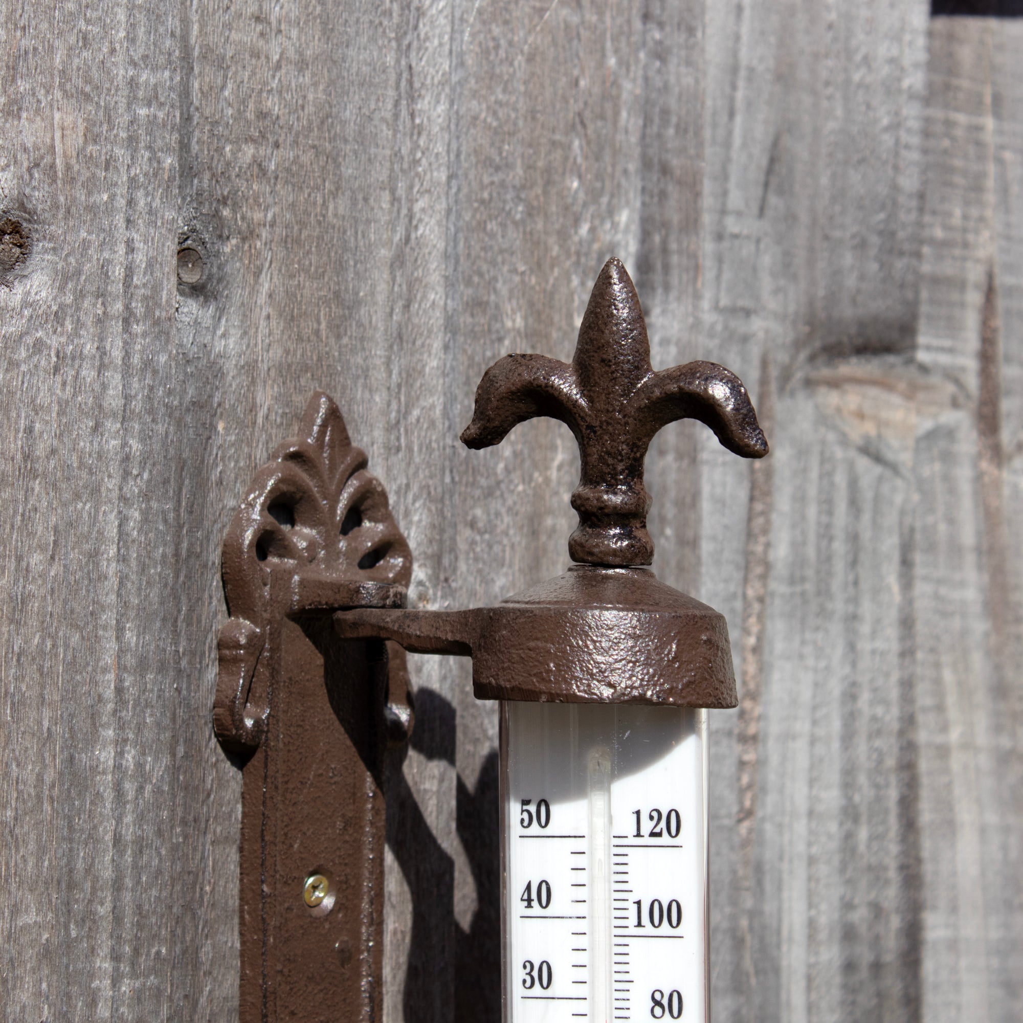 Cast Iron Fleur-de-Lis Wall Thermometer