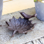Cast Iron Leaf Shaped Bird Bath