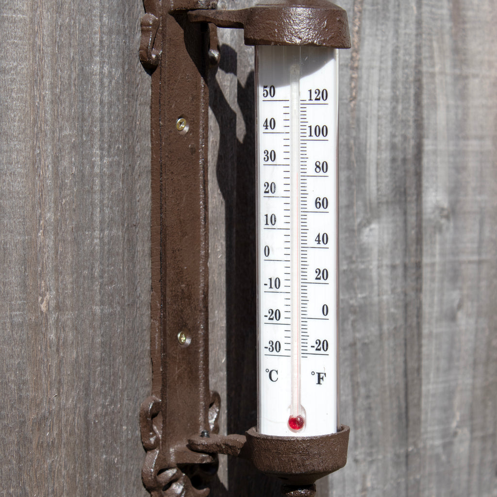 Cast Iron Fleur-de-Lis Wall Thermometer