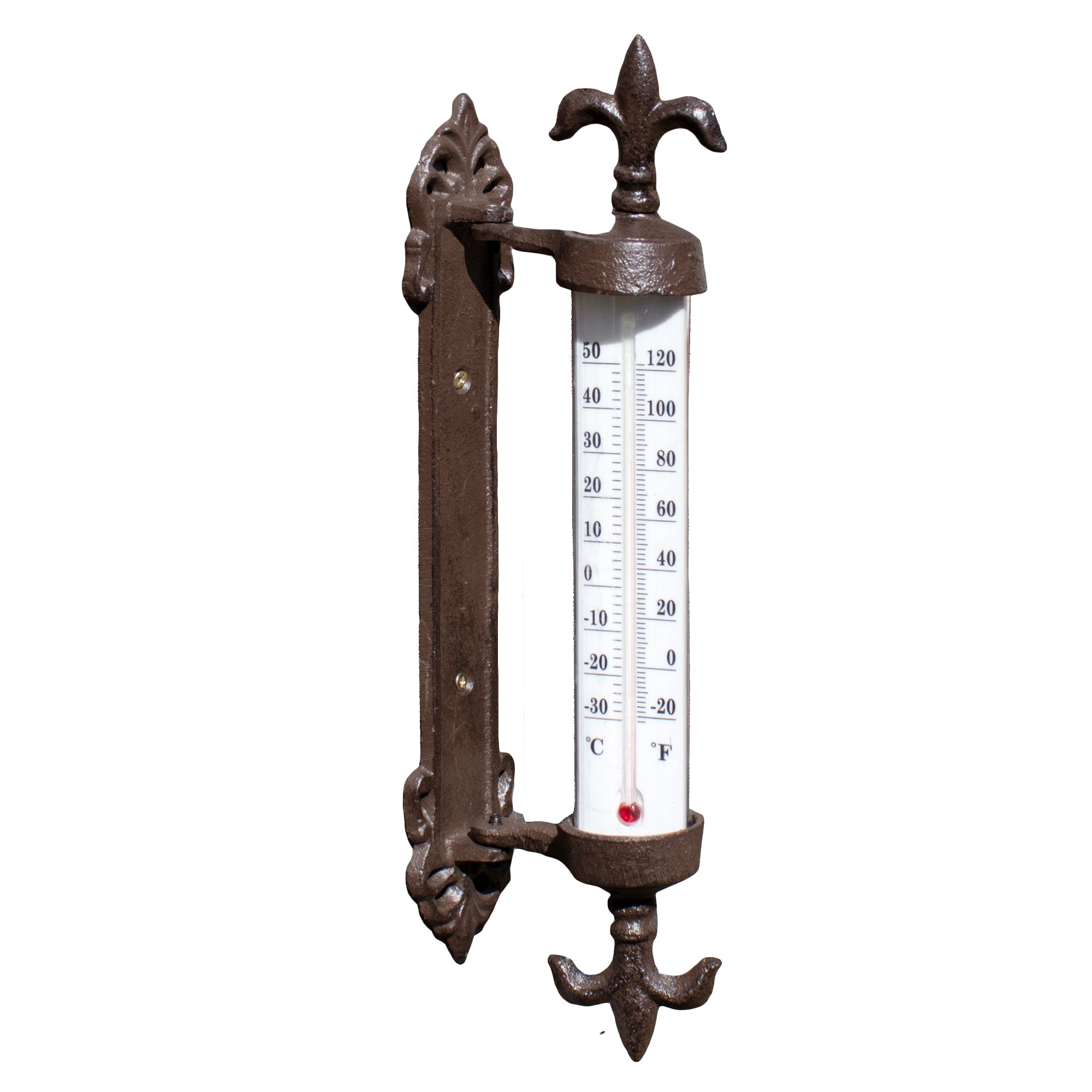 Cast Iron Fleur-de-Lis Wall Thermometer