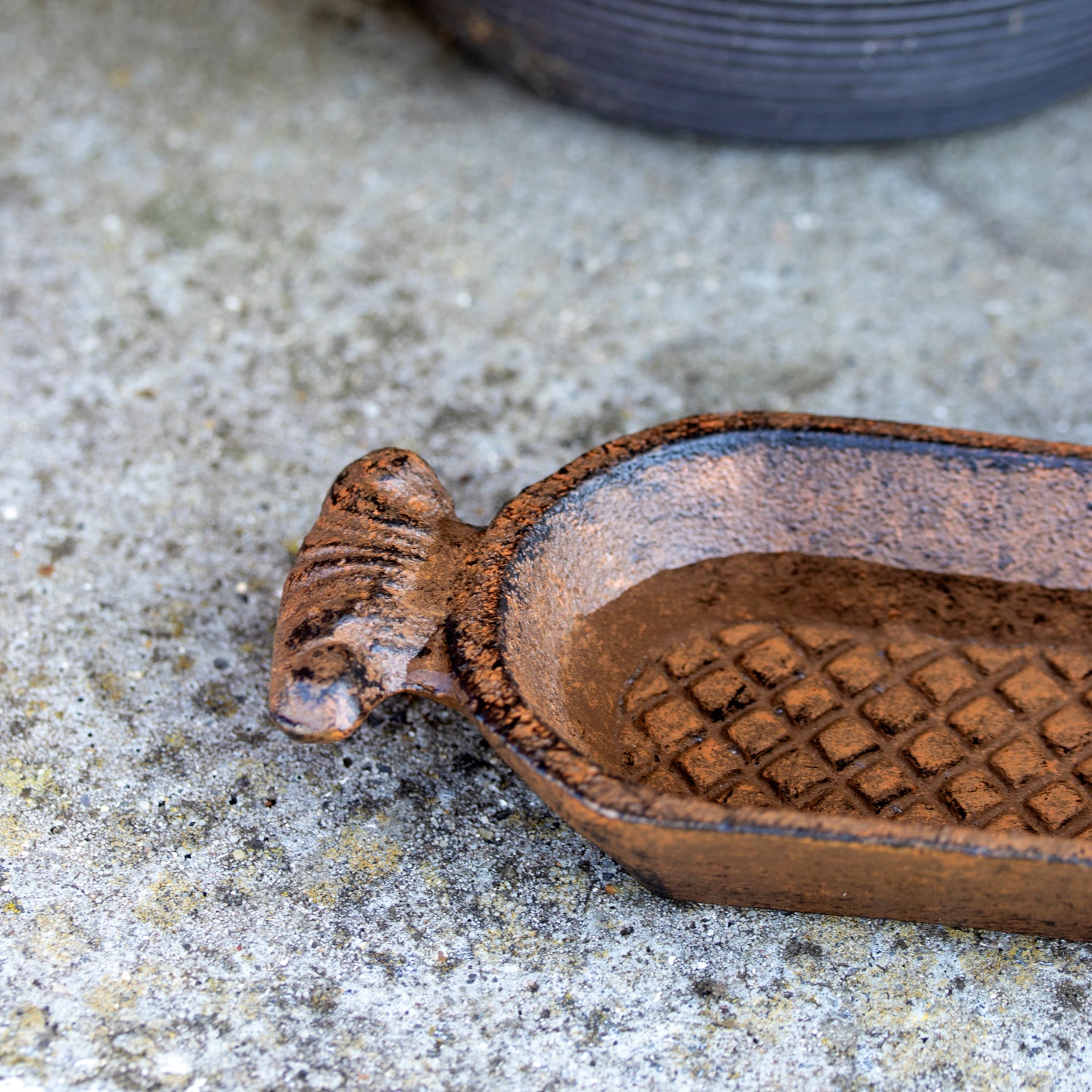 Long Rustic Cast Iron Bird Feeder Tray