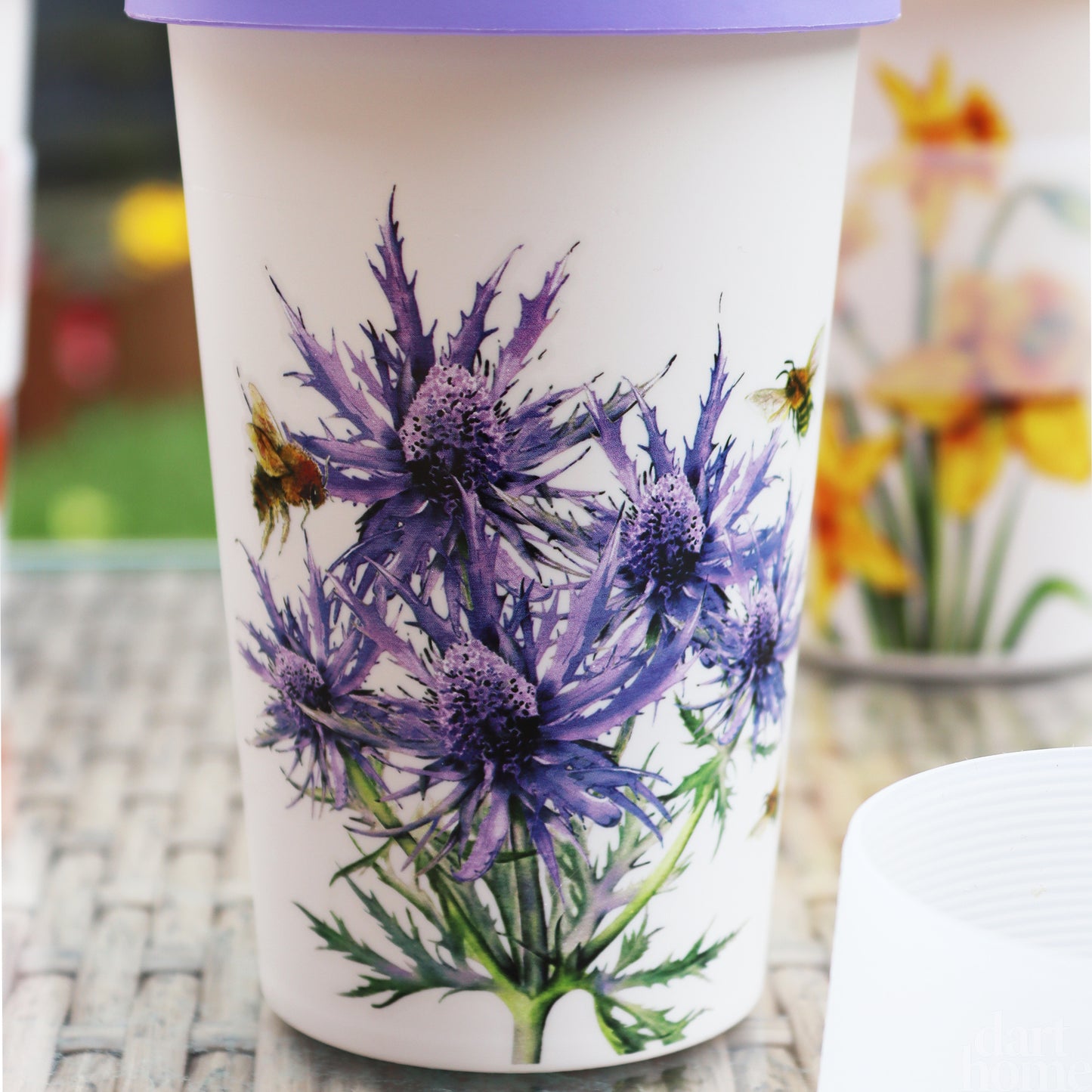 Purple Thistle Flower Travel Mug