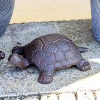 Set Of 2 Cast Iron Turtle Garden Ornaments