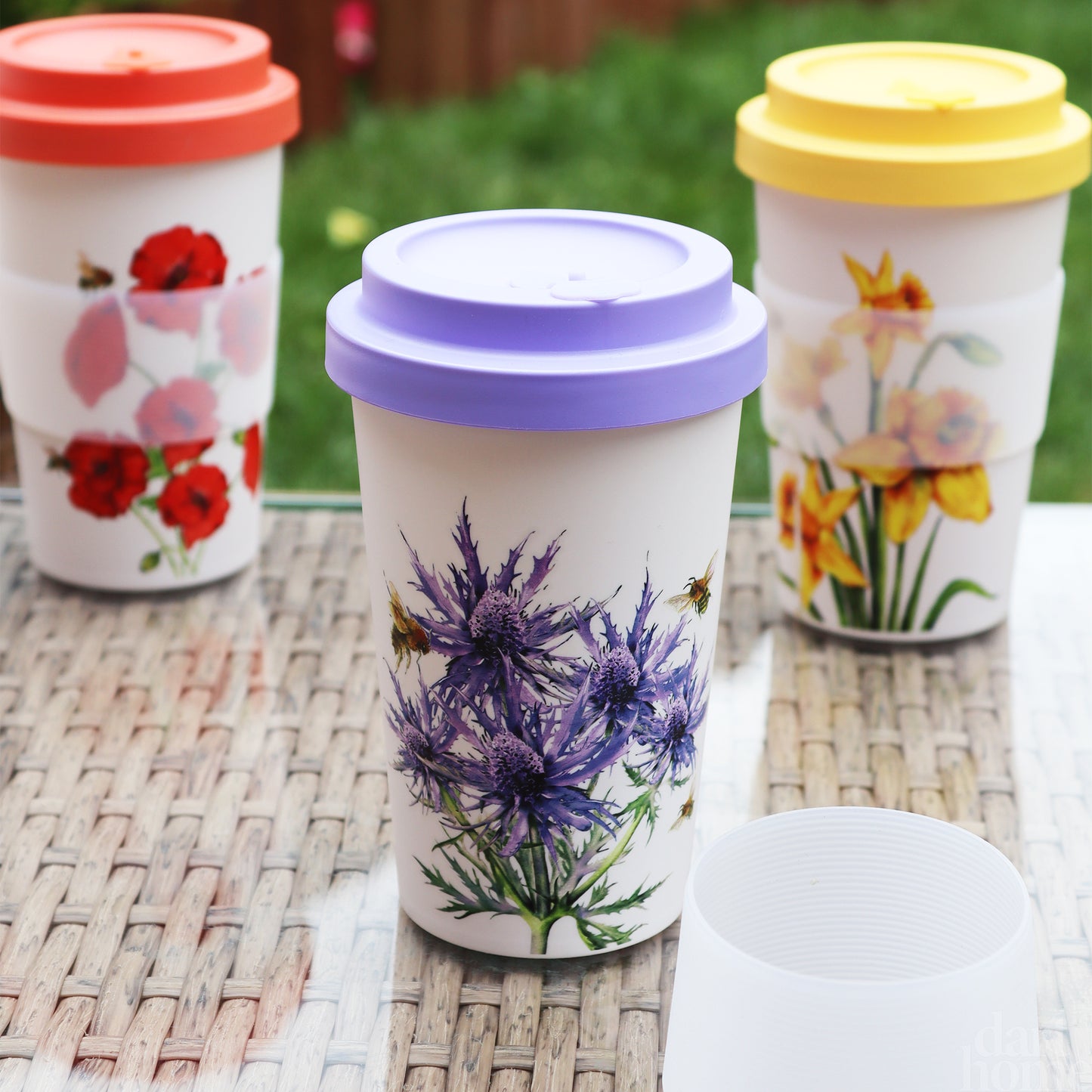 Purple Thistle Flower Travel Mug