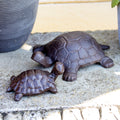 Set Of 2 Cast Iron Turtle Garden Ornaments