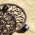 Round Lattice Cast Iron Plant Trolley