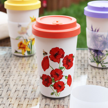 Red Poppy Flower Travel Mug