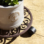 Round Lattice Cast Iron Plant Trolley