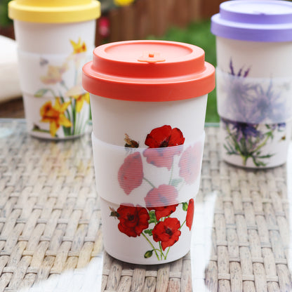 Red Poppy Flower Travel Mug