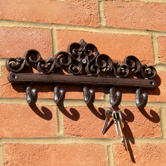 Lattice Cast Iron 5 Wall Hooks