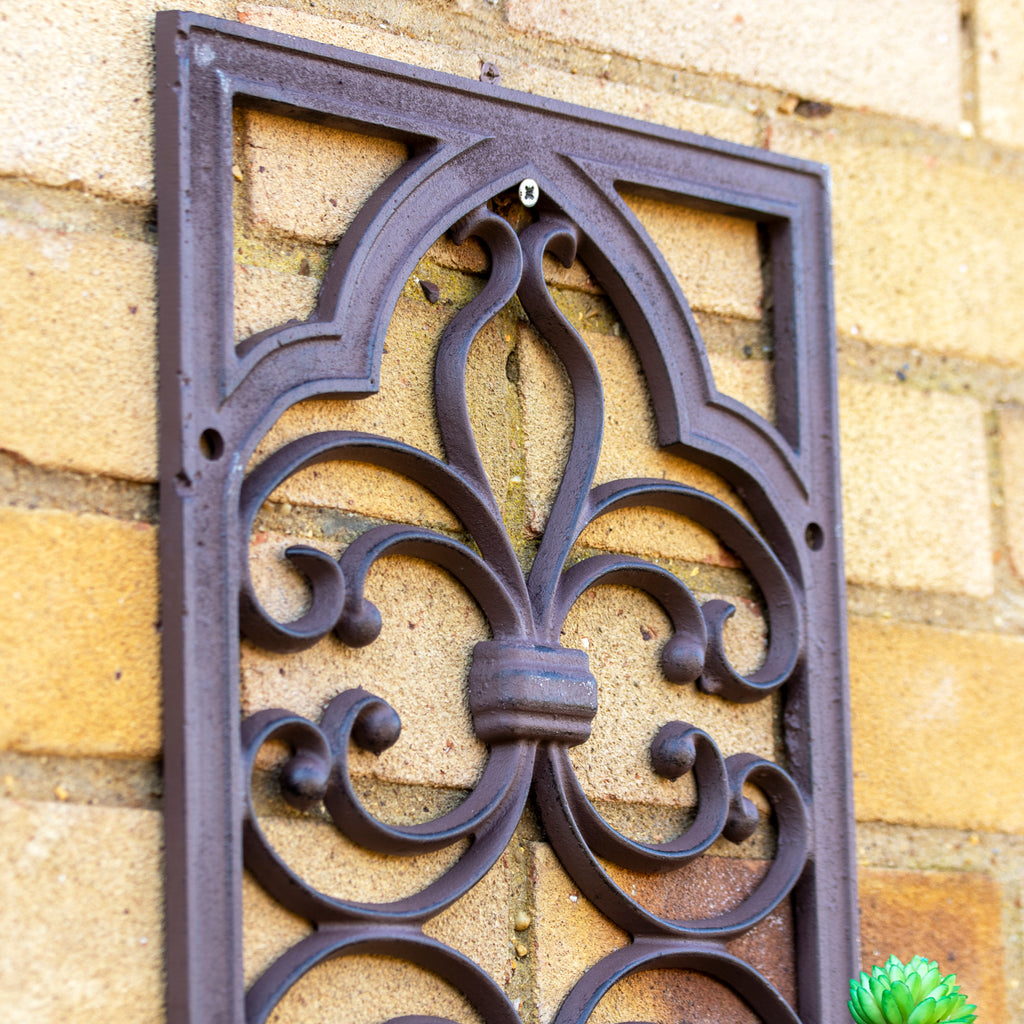 Cast Iron Scroll Rectangle Window Frame Wall Planter
