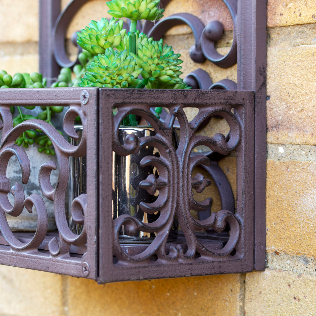 Cast Iron Scroll Arch Window Frame Wall Planter