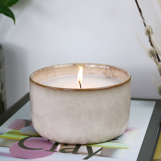 Latte Reactive Glaze Fresh Linen Scented Candle