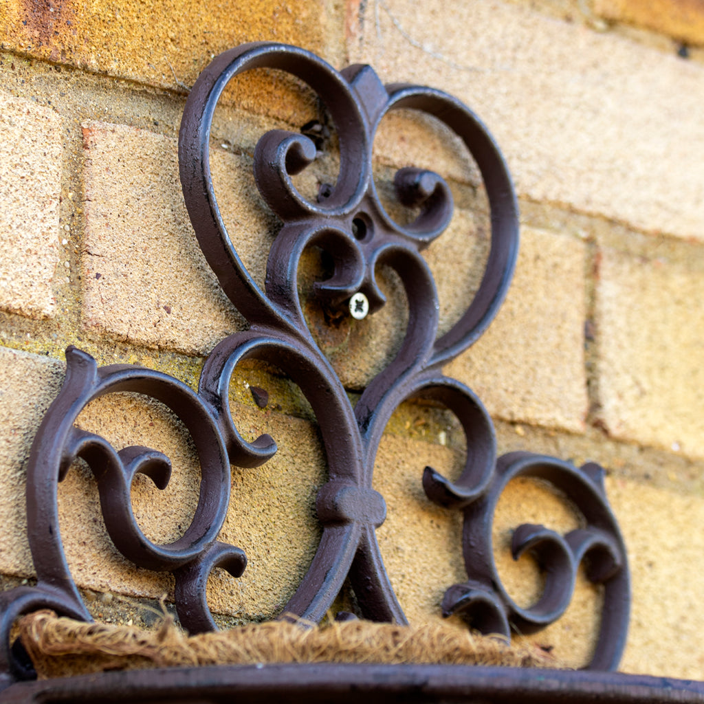 Cast Iron Hayrack Wall Planter With Scroll Back Plate