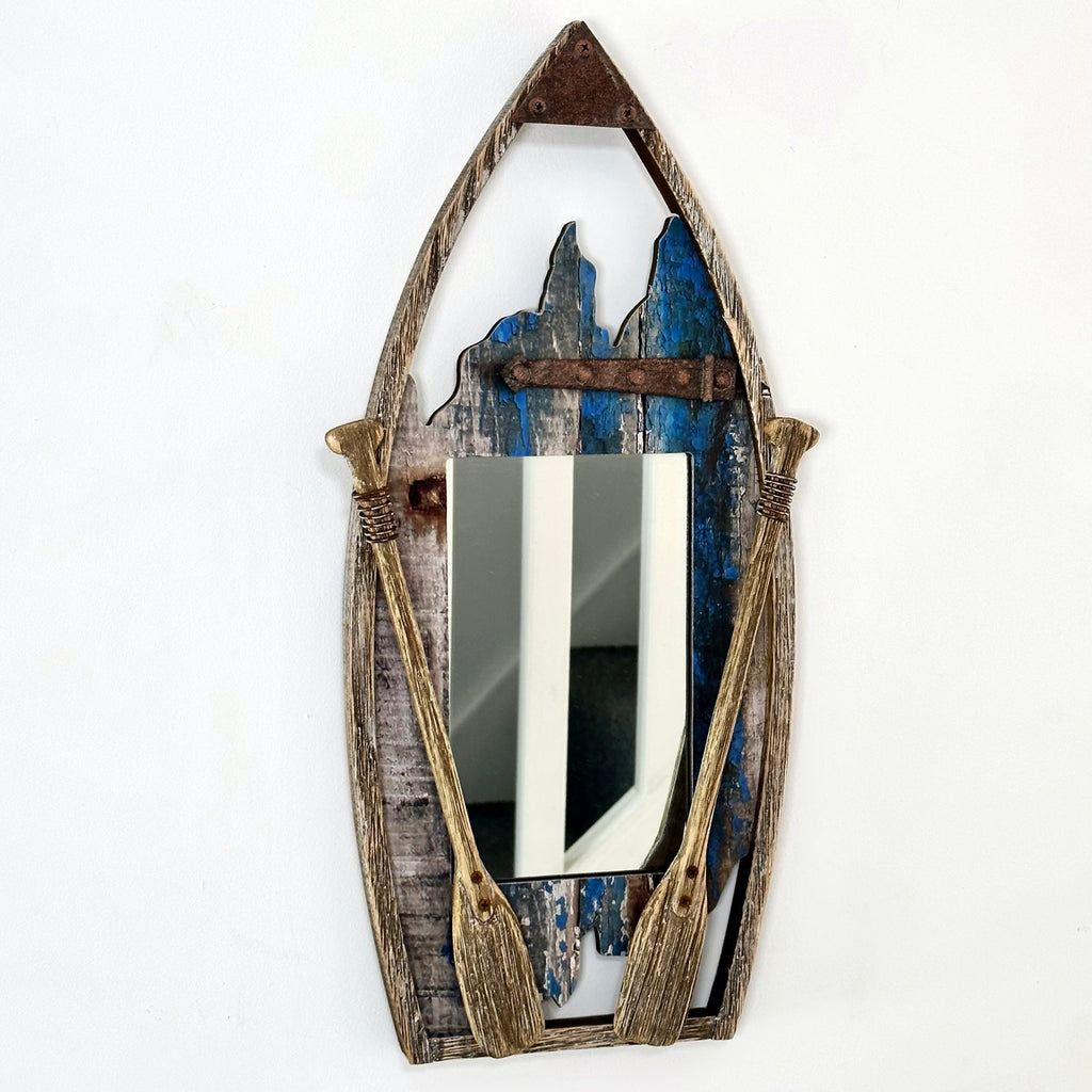 Rustic Paddle Boat Wall Mirror