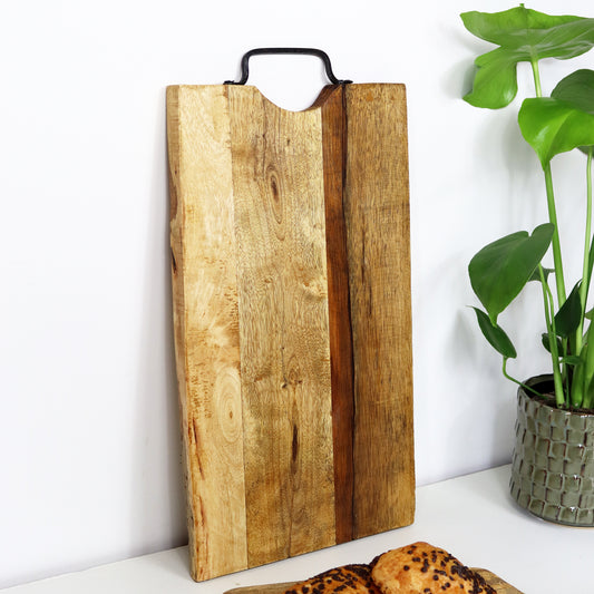 Mango Wood Chopping Board With Metal Handle