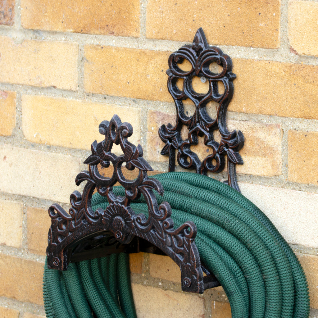 Ornate Scroll Cast Iron Hose Holder