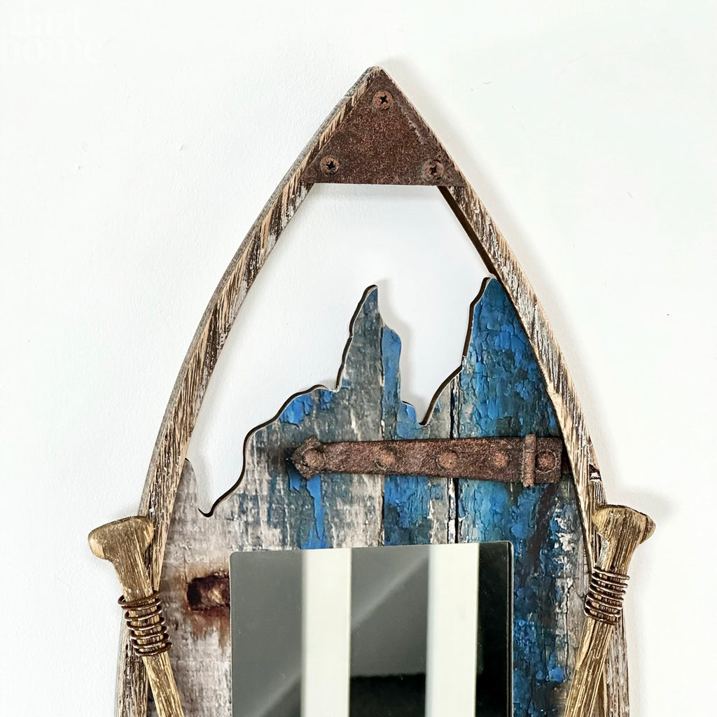 Rustic Paddle Boat Wall Mirror