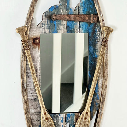 Rustic Paddle Boat Wall Mirror