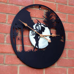 Forest Fairy Silhouette With Glowing Moon Garden Clock
