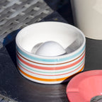 Red Striped Ceramic Ashtray