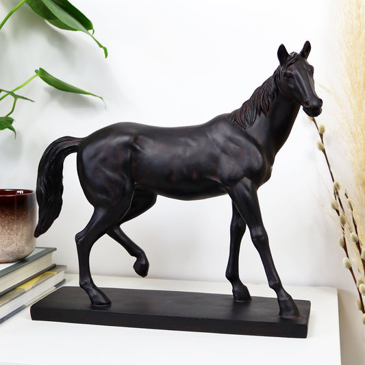 Matt Black Horse Ornament