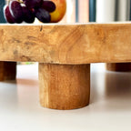 Teak Root Mushroom Serving Board With Feet
