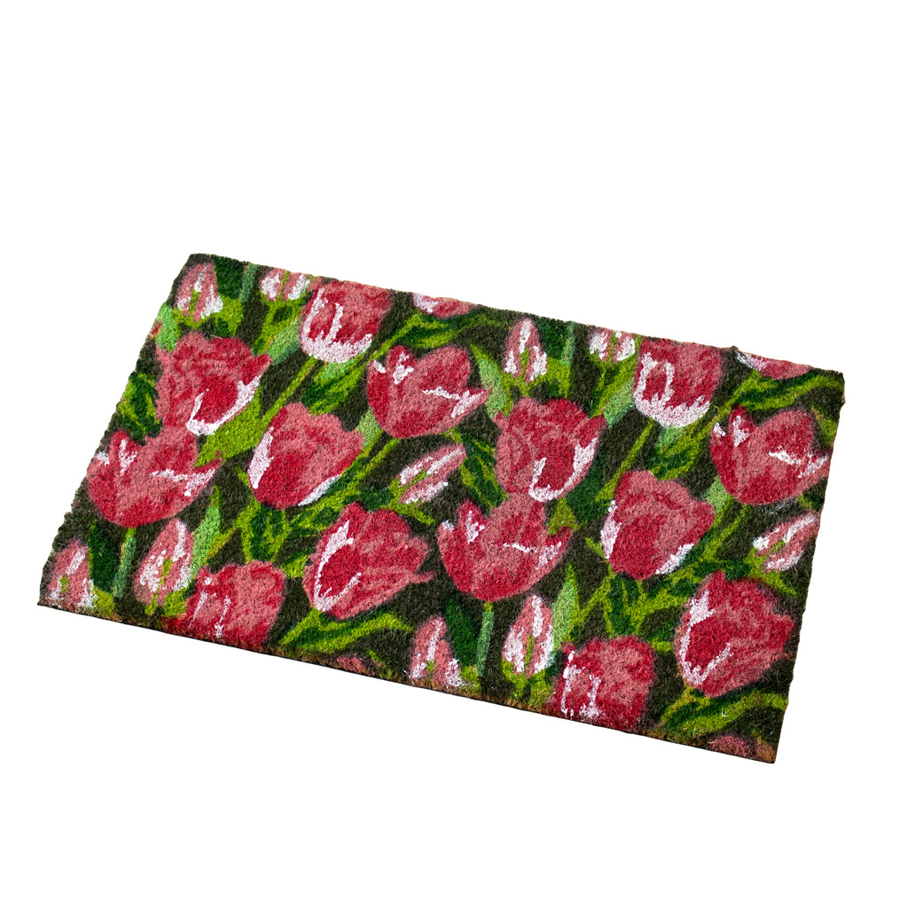Pink Tulips Print Doormat