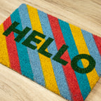 Bright Stripe Hello Doormat