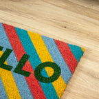 Bright Stripe Hello Doormat