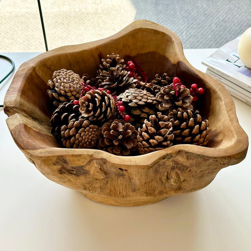 Obstschale aus Teakwurzel, groß