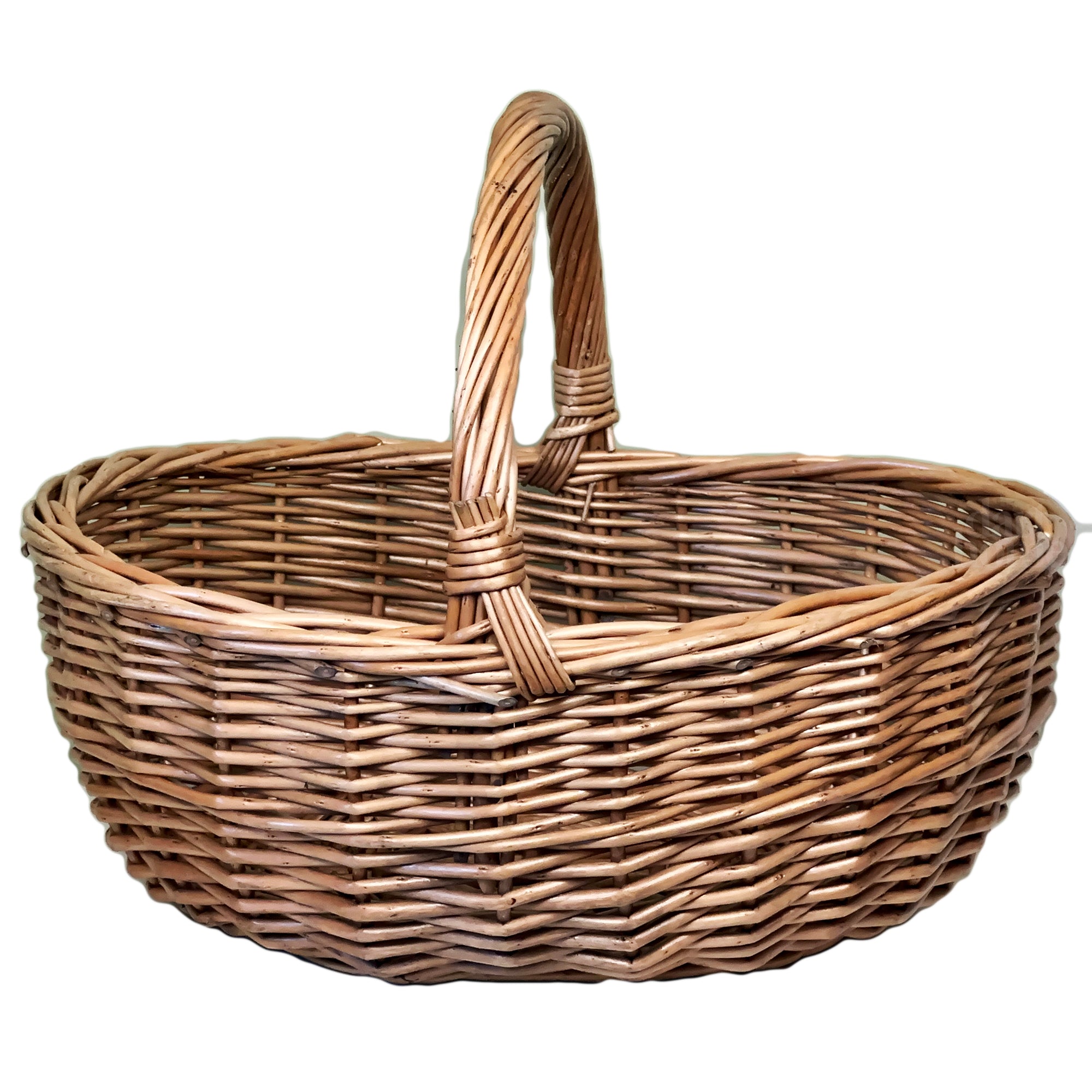 Antique Wash Willow Shopping Basket