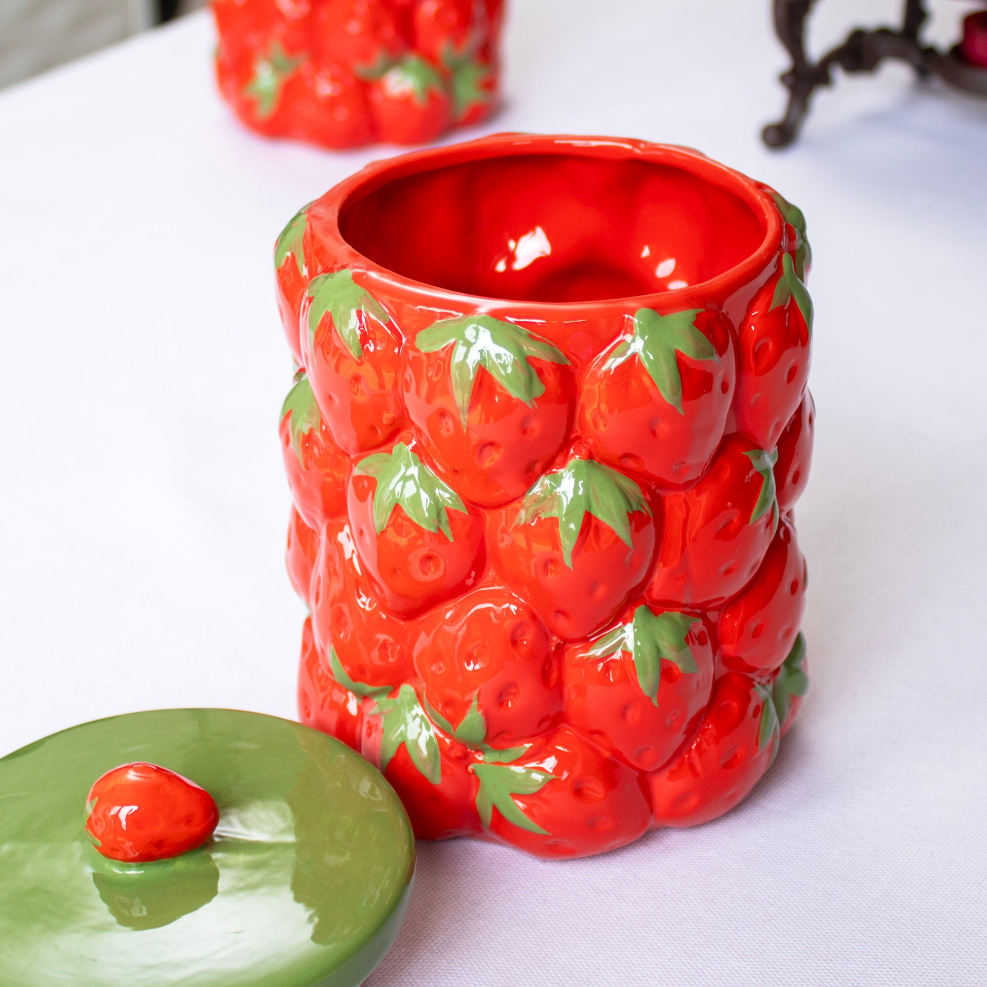 Strawberry Ceramic Kitchen Storage Jar