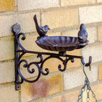 Cast Iron Oval Wall Bird Feeder & Hanging Basket Bracket