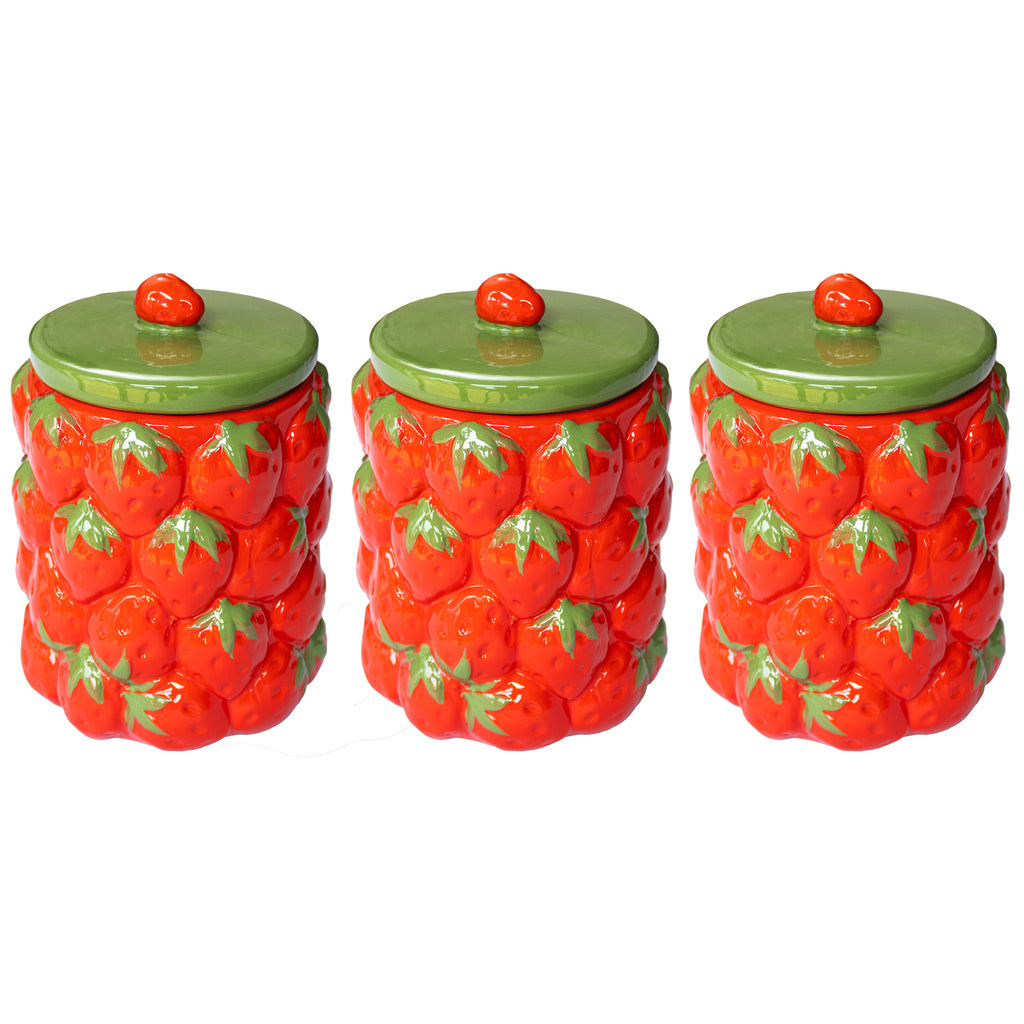 Strawberry Ceramic Kitchen Storage Jar