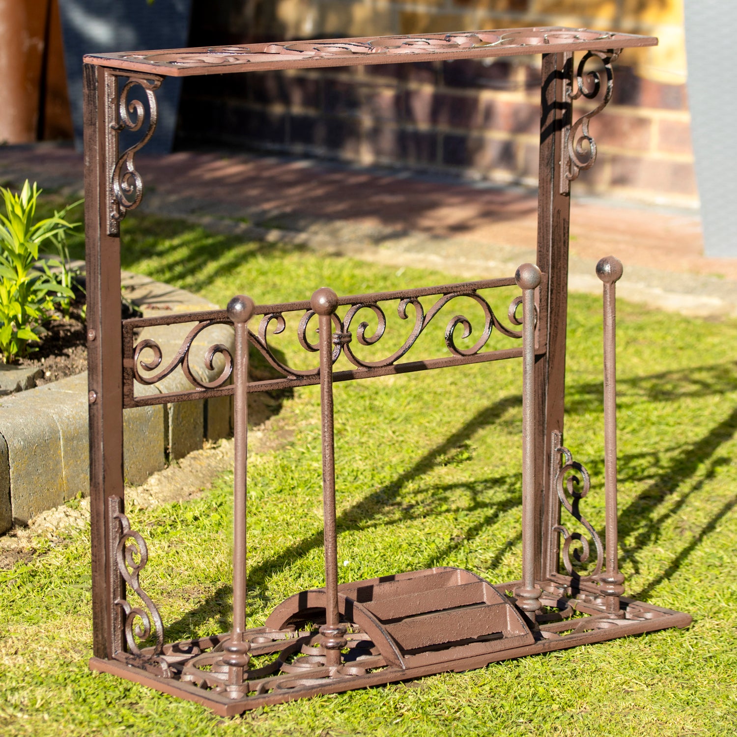 Ornate Cast Iron 2 Pair Boot Rack Stand