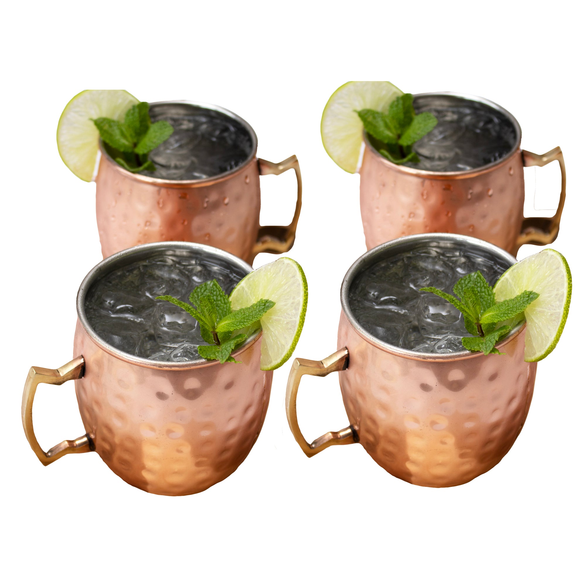 Set Of 4 Copper Barrel Moscow Mule Mugs