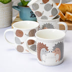 Set Of 4 Fine China Hedgehog Mugs