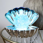 Metallic Silver Sea Shell Glitter Lamp