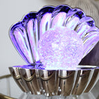 Metallic Silver Sea Shell Glitter Lamp