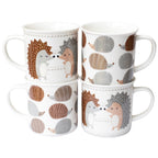 Set Of 4 Fine China Hedgehog Mugs
