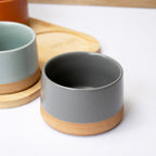 5 Piece Speckle Dip Bowl And Tray Set