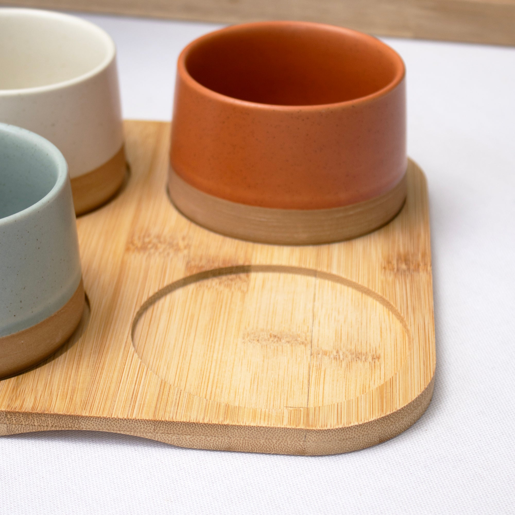 5 Piece Speckle Dip Bowl And Tray Set
