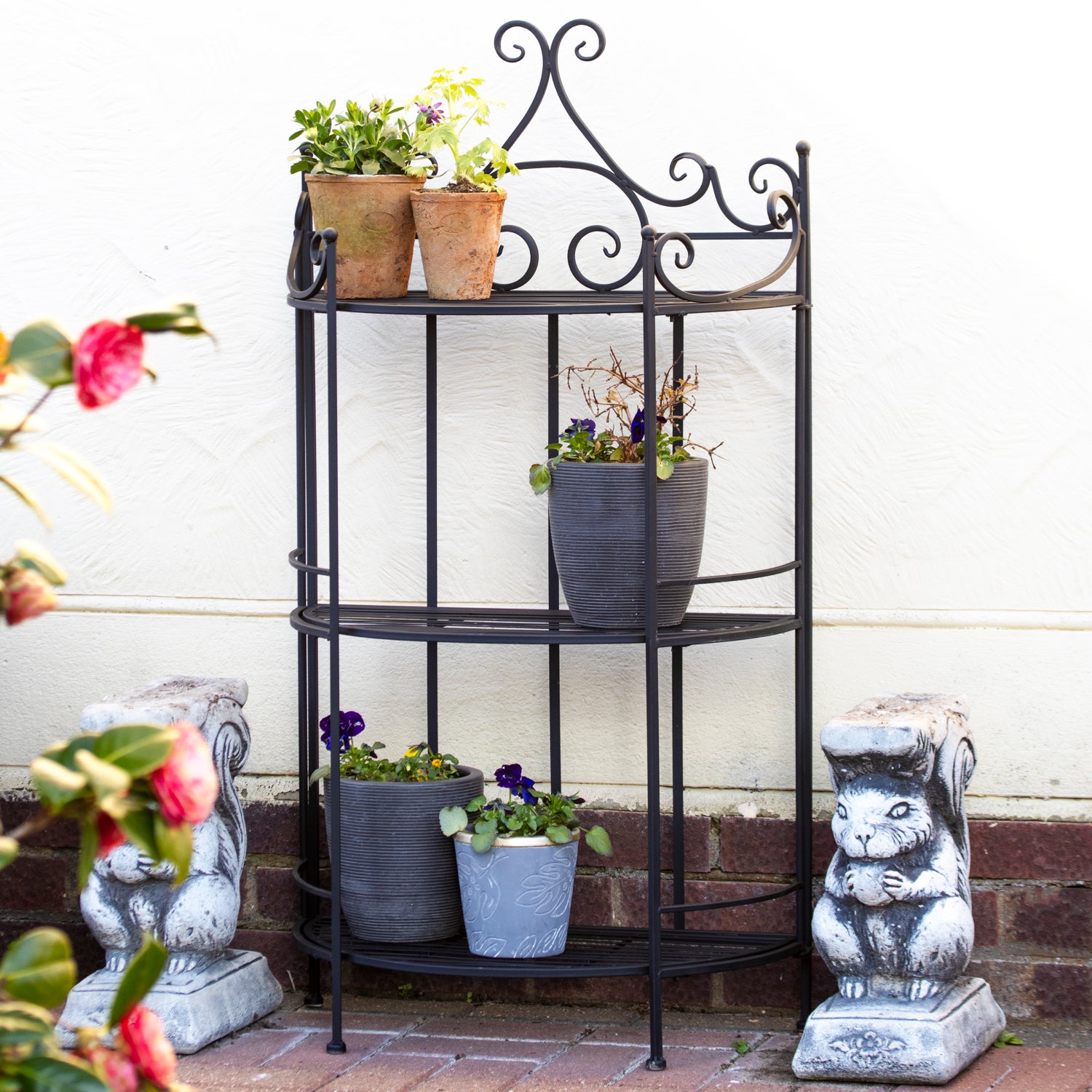 Half Round 3 Tier Folding Plant Stand