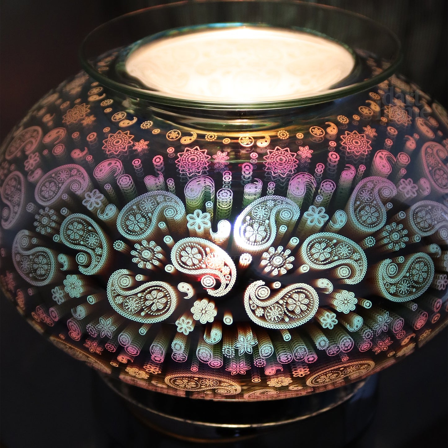 Paisley Round 3D Aroma Lamp