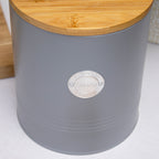 Grey Metal Cookie Jar