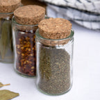 Set Of 12 Glass Spice Jars Cork Lids